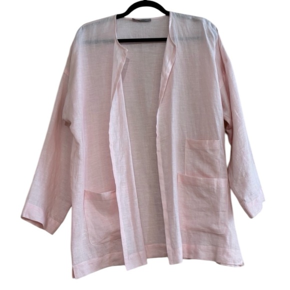 Linen Pastel Pink Lightweight Breathable Blazer Plus Size 4X - Picture 1 of 10